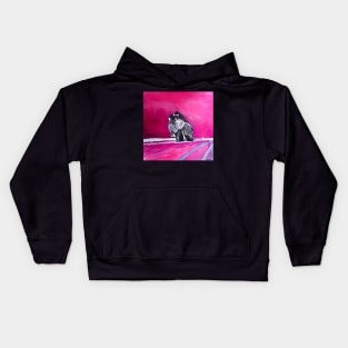 Crushed car in pink Kids Hoodie